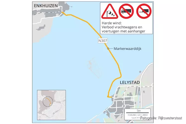 Markerwaarddijk dicht voor vrachtwagens